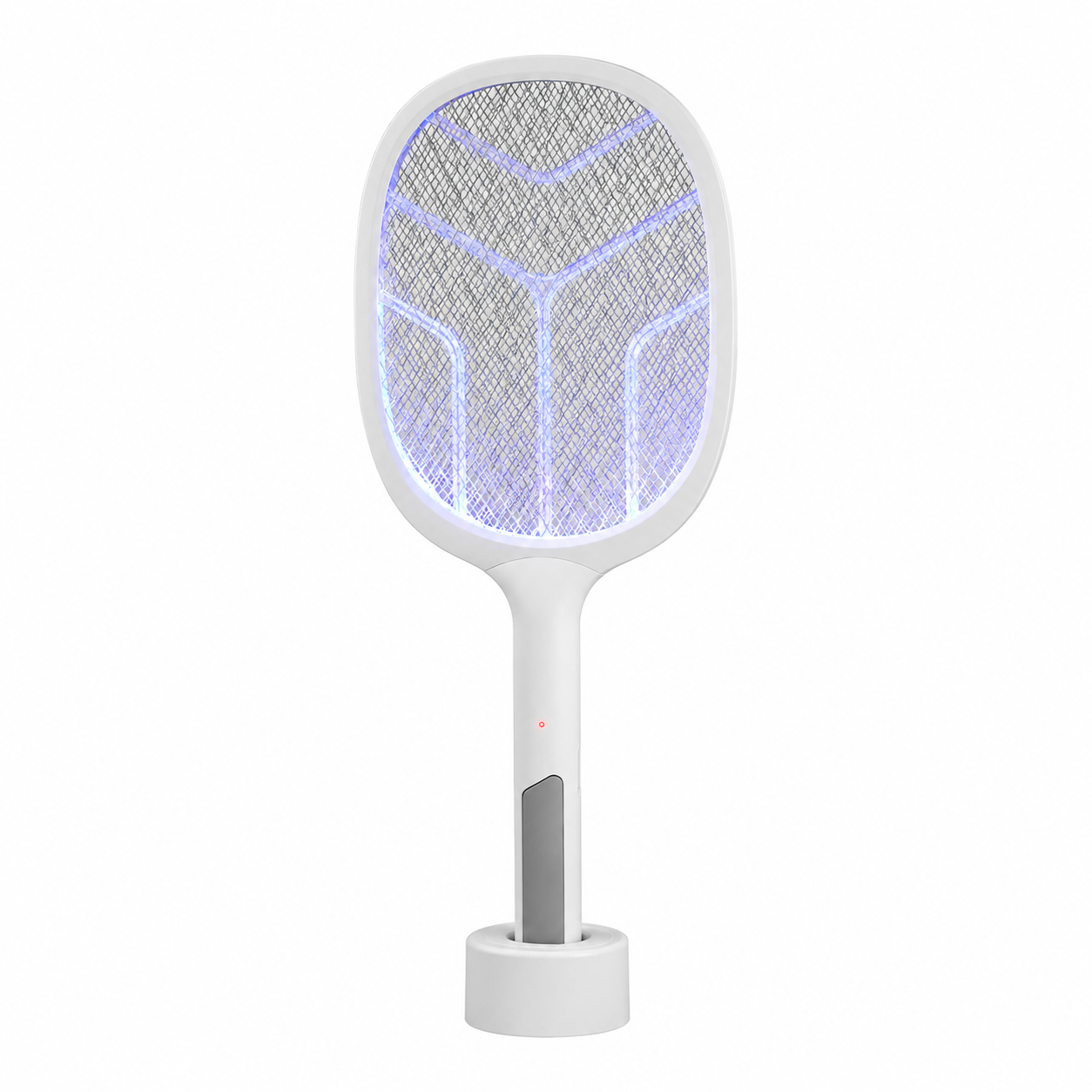 2-in-1 Rechargeable Electric Mosquito Swatter with LED Trap Lamp