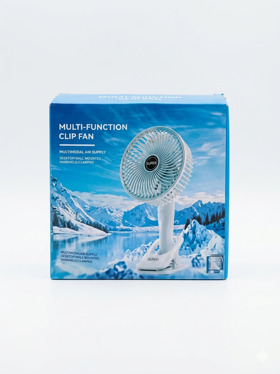Multi-Function Clip Fan with Rechargeable Battery