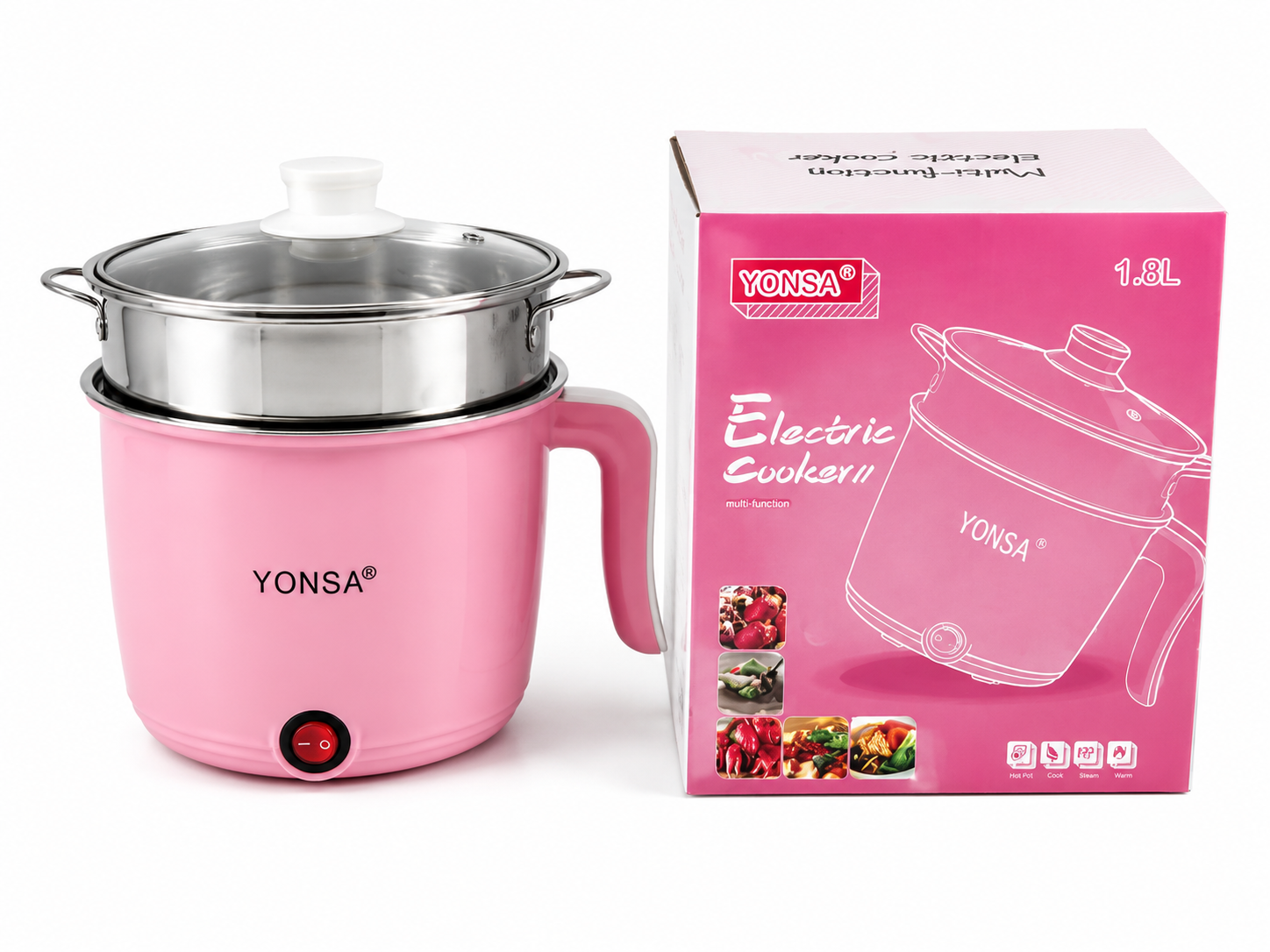 YONSA 1.8L Multi-Function Electric Cooker & Steamer