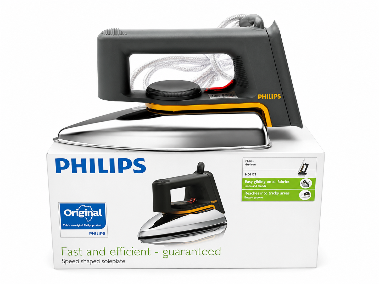 Philips HD1172 Heavy-Duty Dry Electric Iron with Speed-Shaped Soleplate