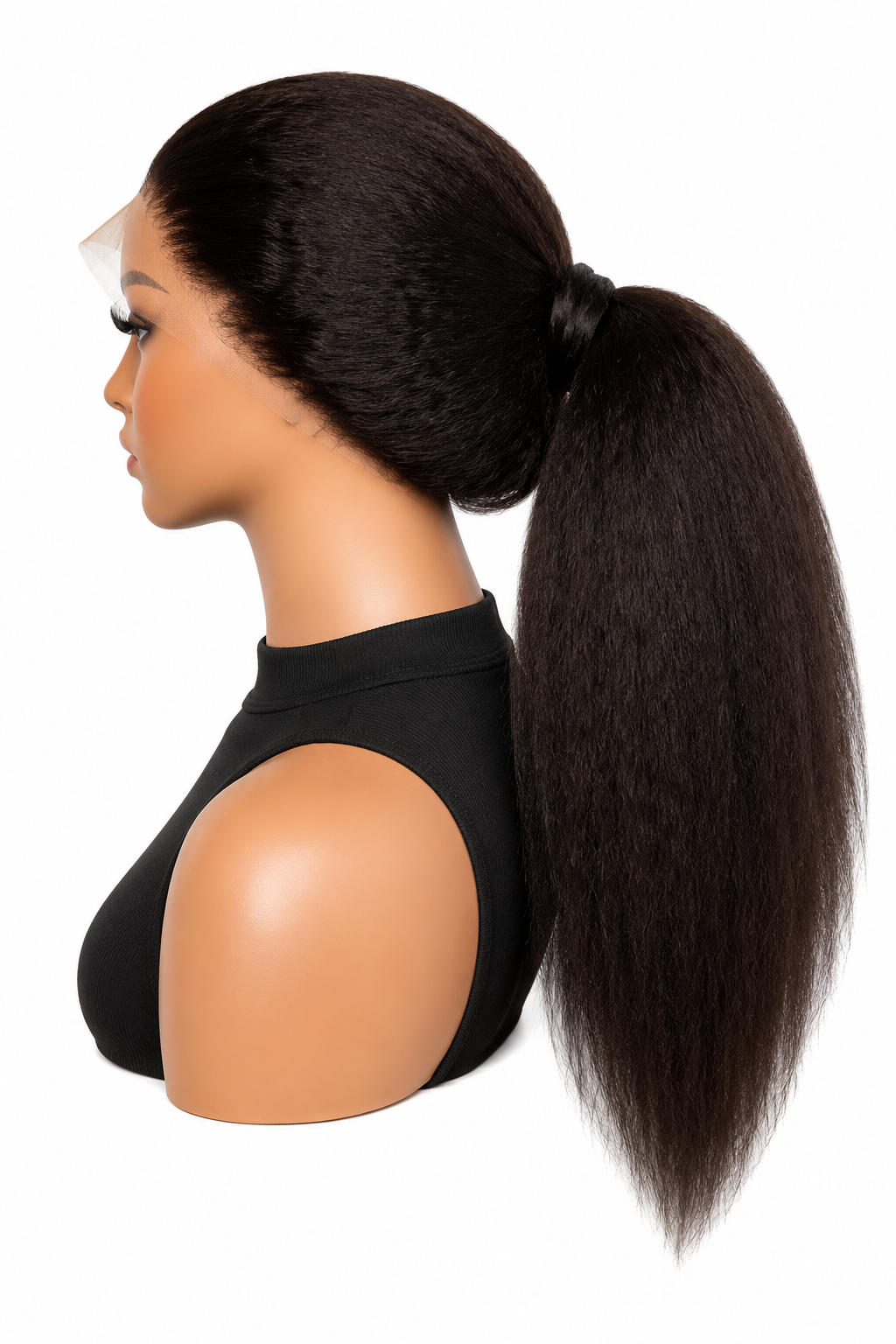 Natural Yaki Straight Human Hair Wig - 26 Inches