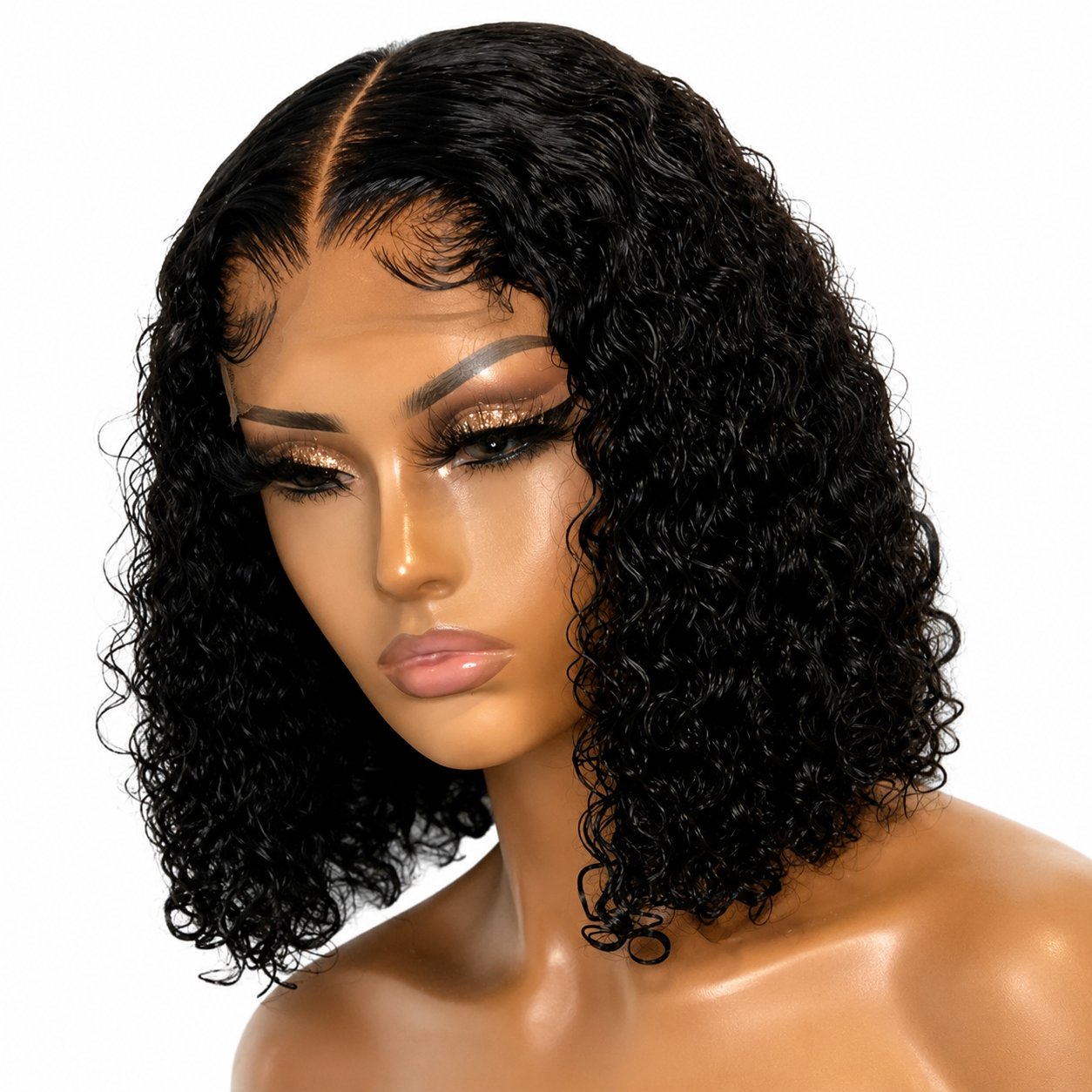 Luxury Curly Bob Human Hair Wig - 16 inch 5x5 Lace Closure