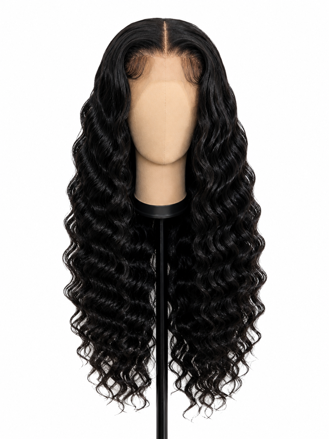 Premium 100% Human Hair Deep Wave Wig – Natural Black