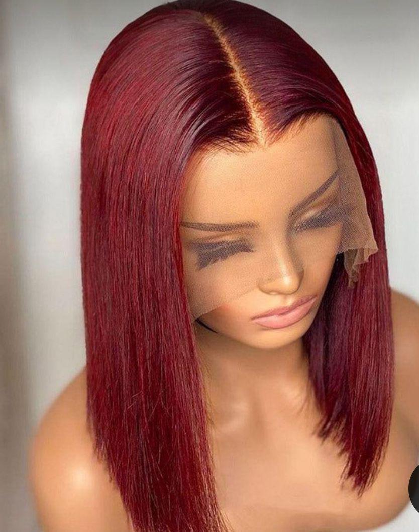 Burgundy Luxe Bob Wig - Straight Hair Lace Front