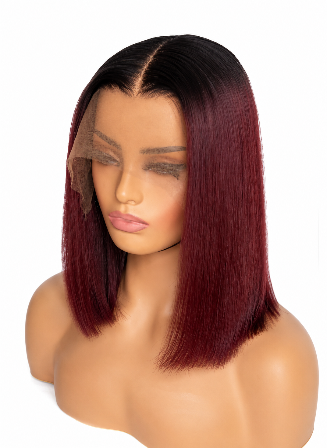 13x4 Lace Front Burgundy Bob Human Hair Wig