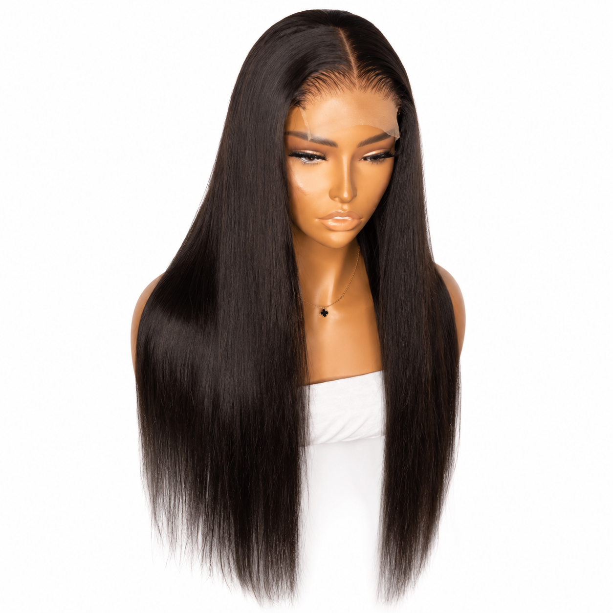 Luxury Bone Straight Human Hair Wig – Natural Black