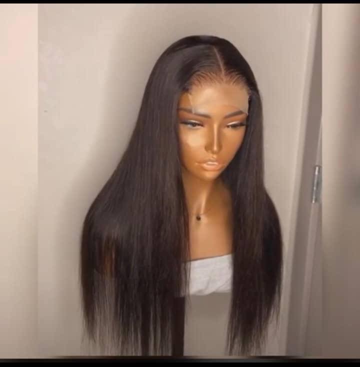 Luxury Bone Straight Human Hair Wig – Natural Black - Image 2