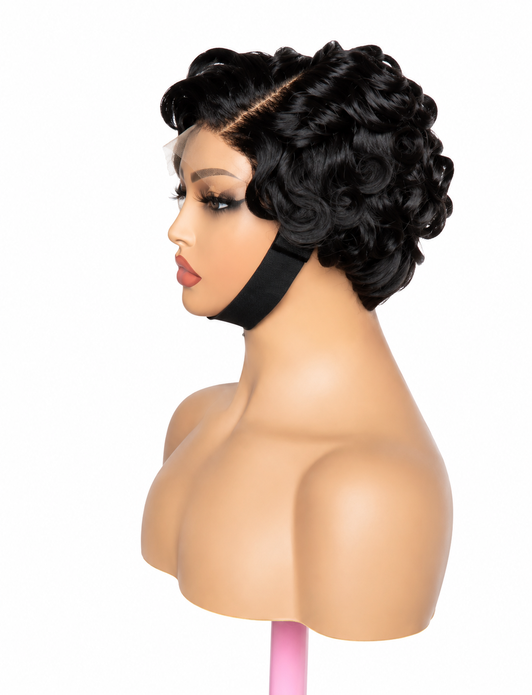 Classic Finger Wave Bob Wig - Black Short Hair