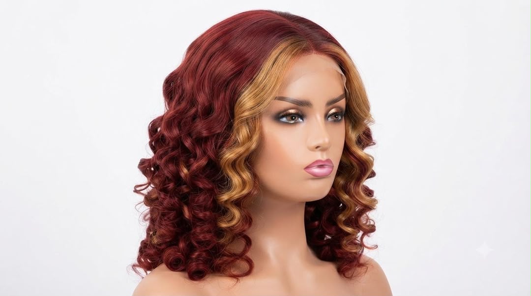 Burgundy Honey Curl Wig