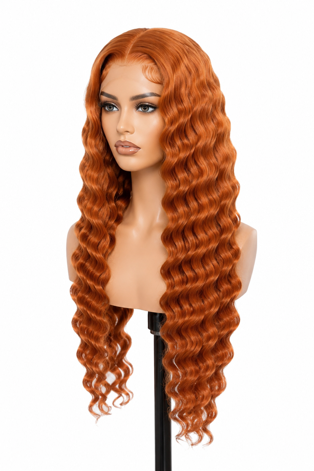 Copper Deep Wave Wig - Premium Synthetic Hair - Image 2