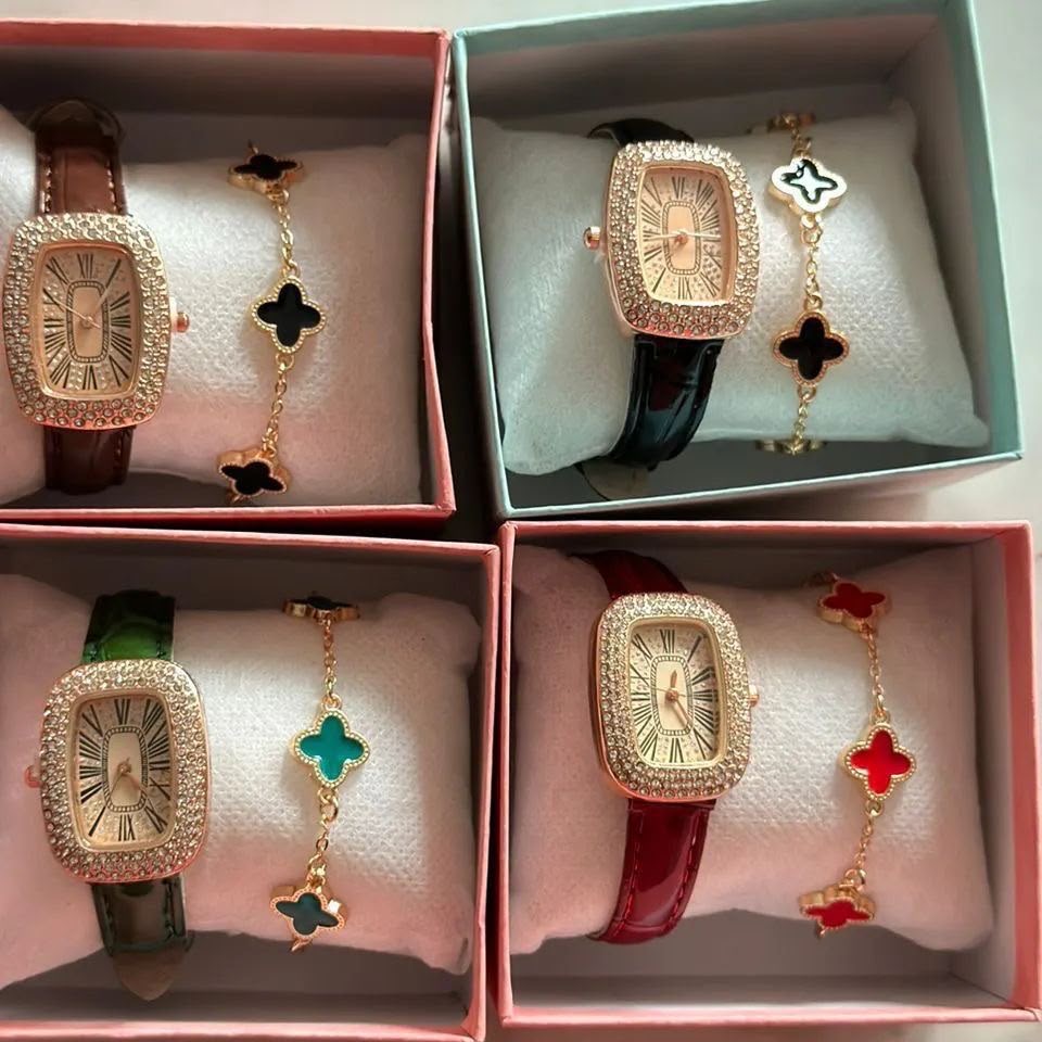 Luxe Clover 2-in-1 Ladies Watch and Bracelet Gift Set
