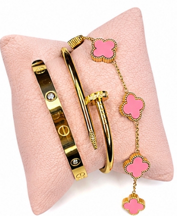 Pink Clover Jewelry Set