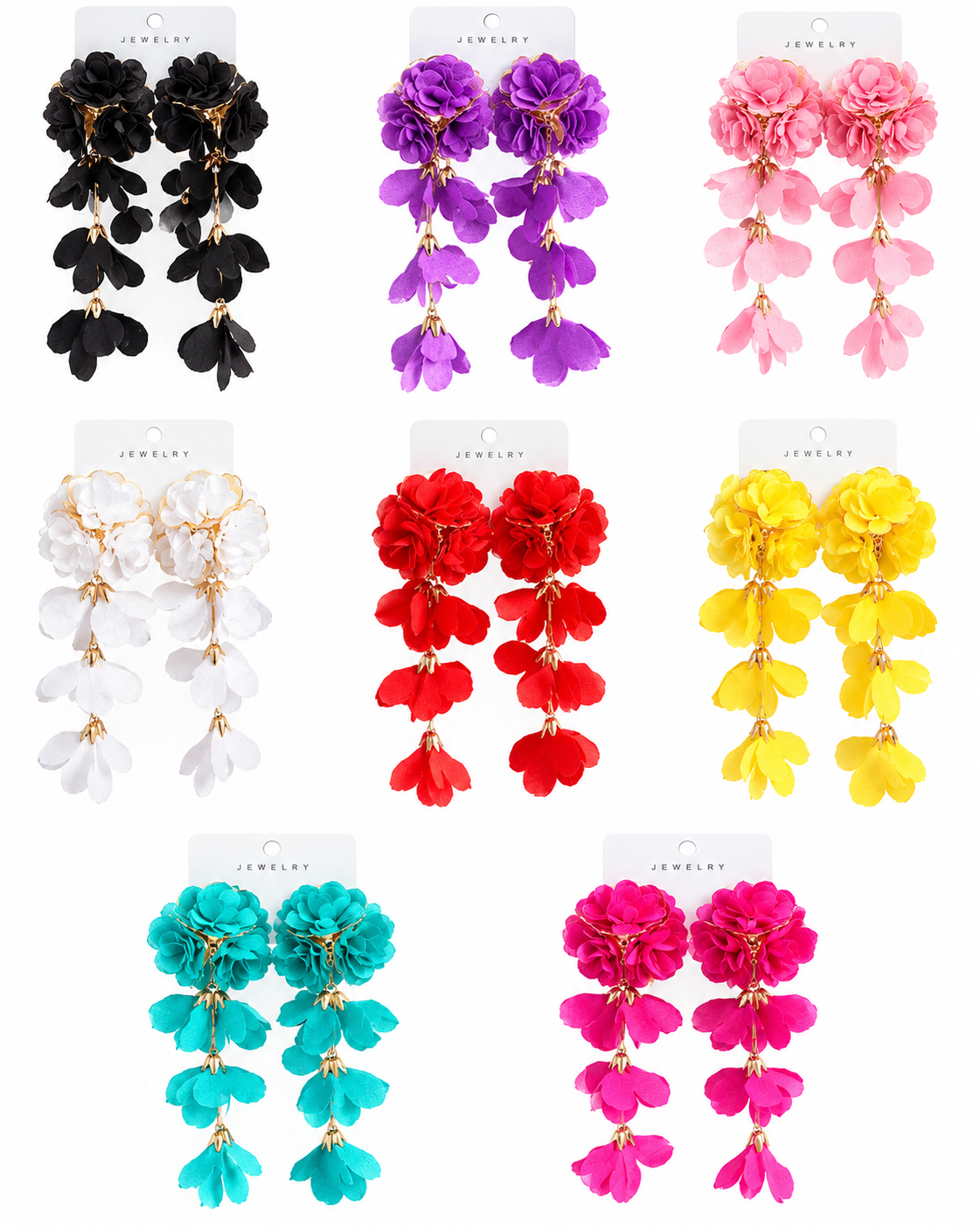 Elegant Floral Chandelier Drop Earrings